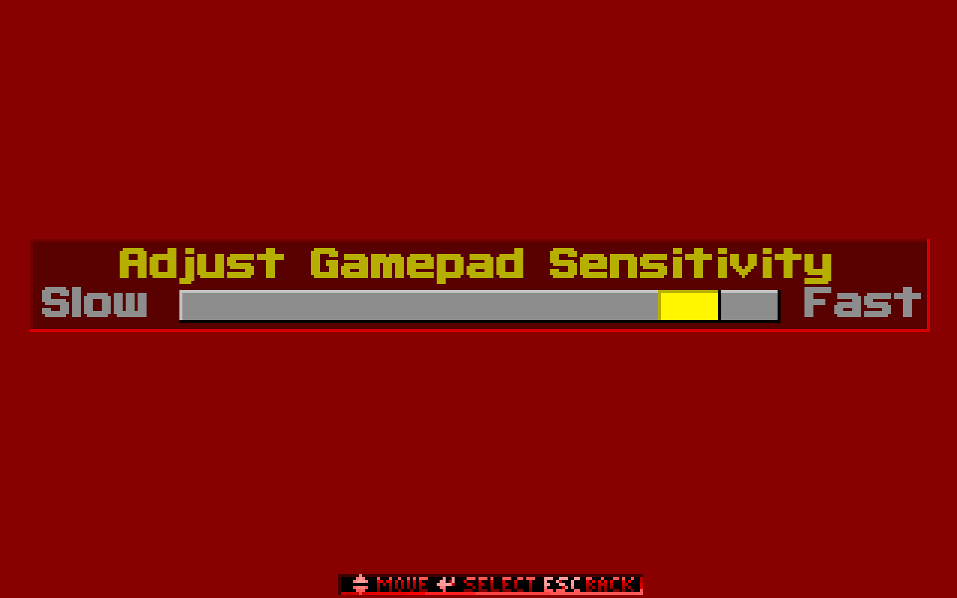 Gamepad sensitivity UI
